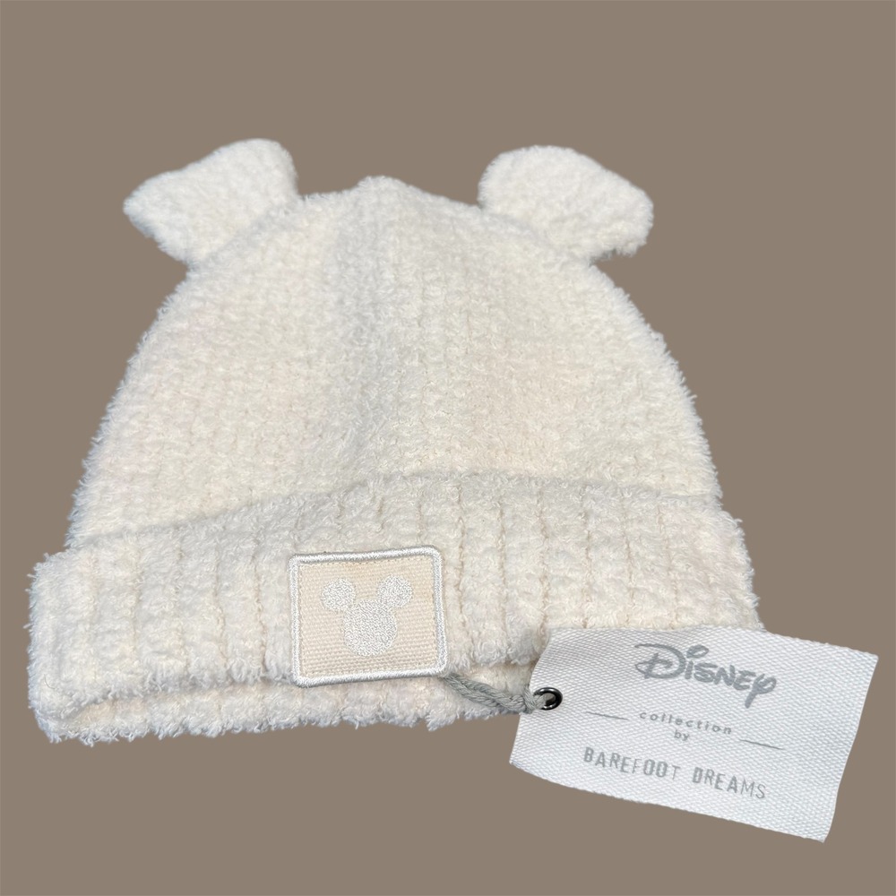 Barefoot Dreams Disney Beanie NWT Cream Mickey Mouse‎ CozyChic Ear DNKCC21826